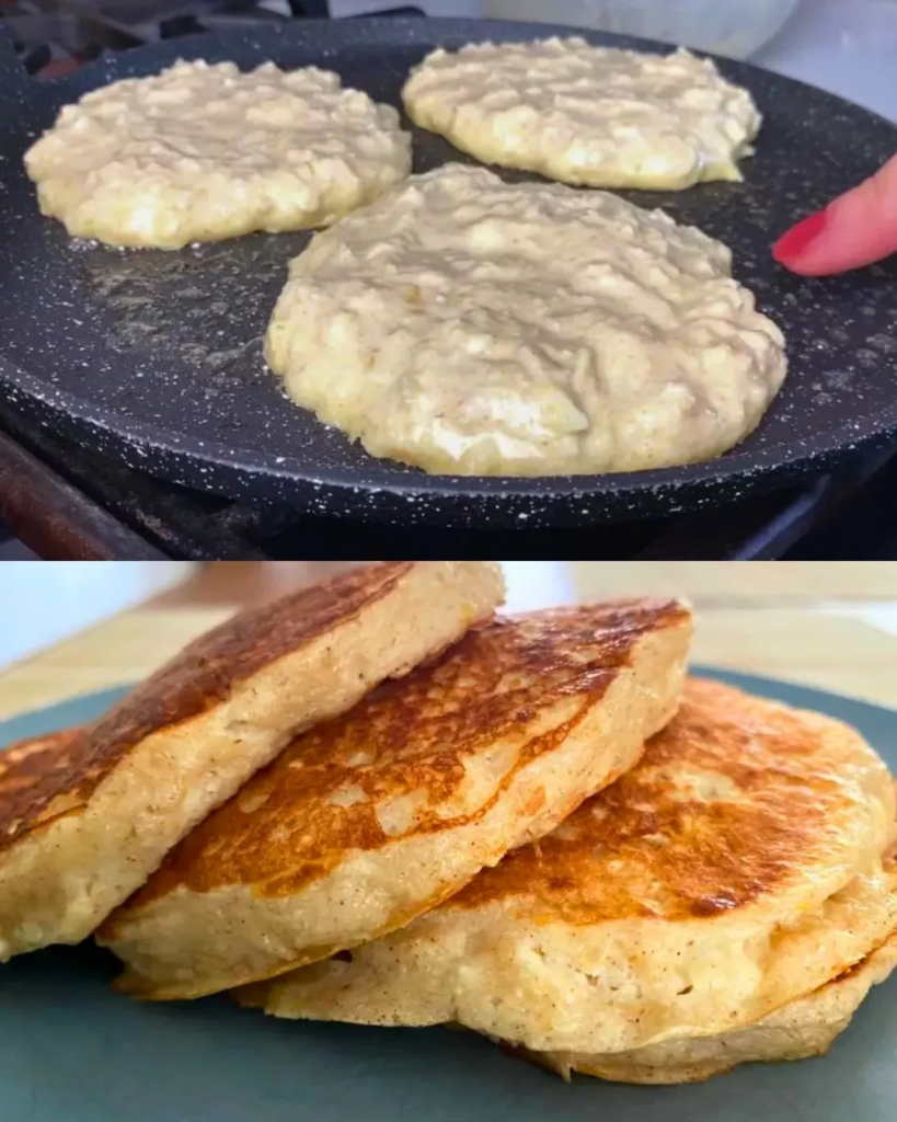 Panqueques de avena, manzana y plátano